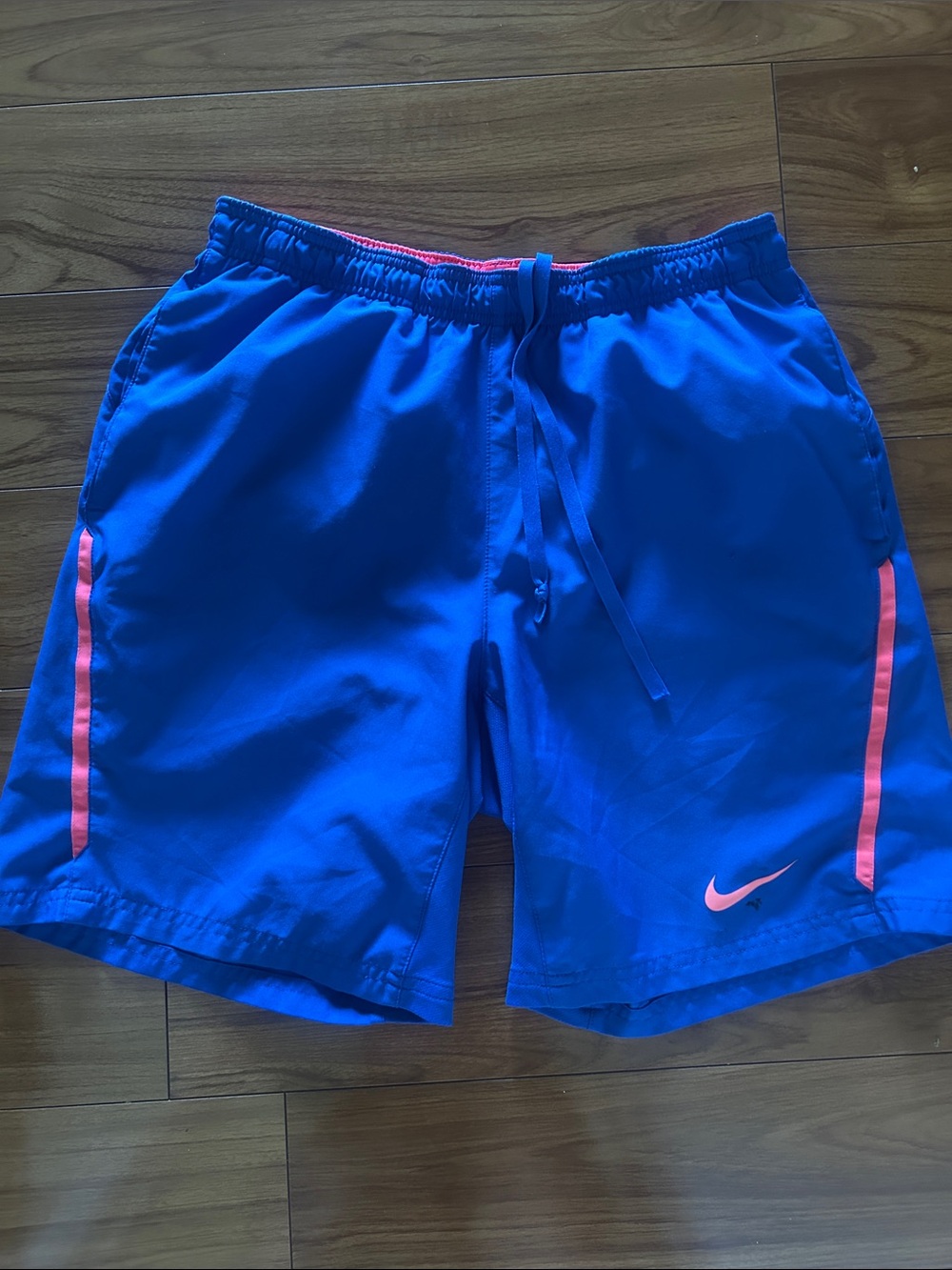 Nike Bright Blue Swim/Training Shorts with Pink Trim